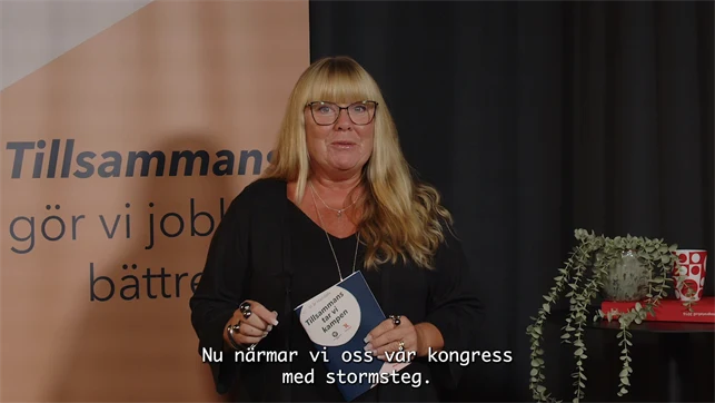 Linda peppar inför kongressen och engagerar ombud.